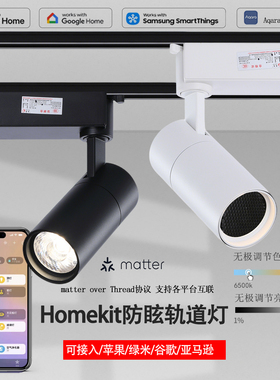 matter智能调光调色防眩目轨道灯siri语音苹果homekit两线导轨灯