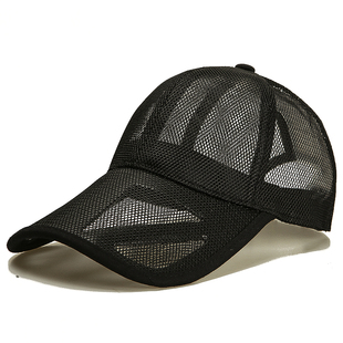 男士夏天全网眼透气帽子防晒遮阳鸭舌帽加长帽檐棒球帽长舌太阳帽