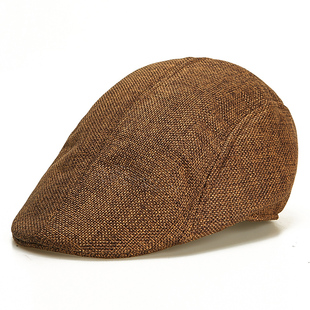 太阳帽夏季透气贝蕾帽鸭舌帽仿亚麻镂空贝雷帽前进帽子防晒男女