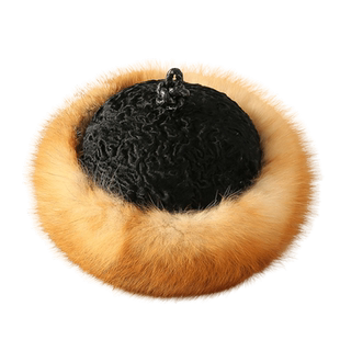 狐狸毛帽子王爷贝勒皇帝卡拉羊羔冬季加厚保暖护耳真皮草满族帽子