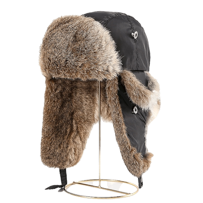 兔毛男女保暖护耳运动草帽雷锋帽