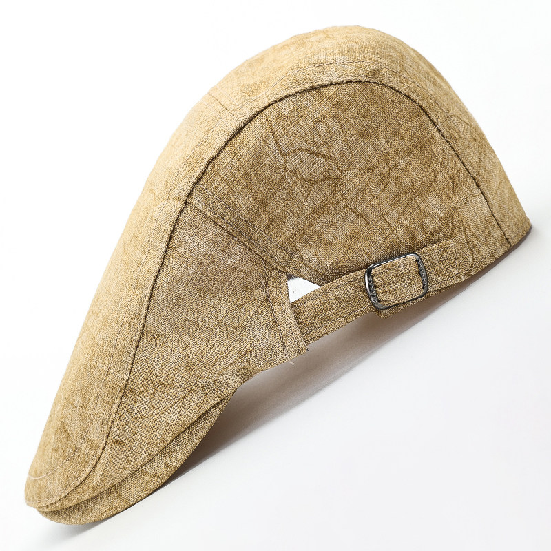 2026春夏季新款帽子男棉麻贝雷帽英伦复古防晒鸭舌帽女百搭前进帽