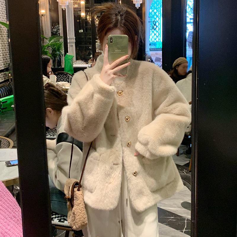 仿羊羔毛加厚棉衣棉服