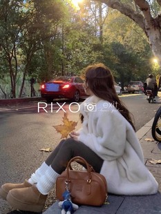皮草外套韩版 RIXO 轻奢时尚 宽松中长款 EXIT法式 立领水貂毛绒大衣