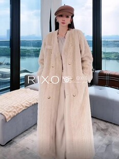 新款 RIXO 皮毛一体外套女冬季 韩版 EXIT法式 宽松加厚仿水貂绒大衣