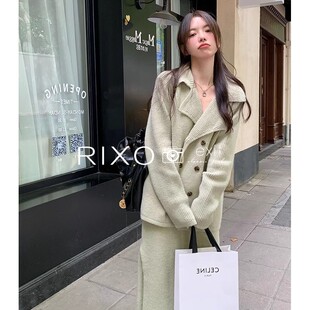 秋冬女装 RIXO 小香风套装 新款 EXIT法式 高级感名媛毛呢外套半身裙