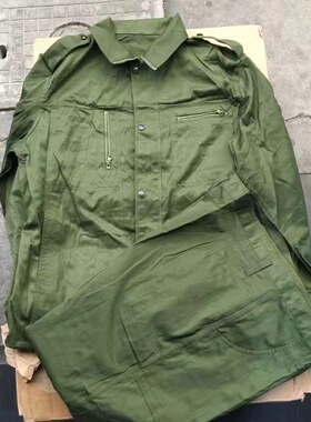 正品退役陆87式作训服老款草绿涤卡耐磨套装拉链户外劳保工作服