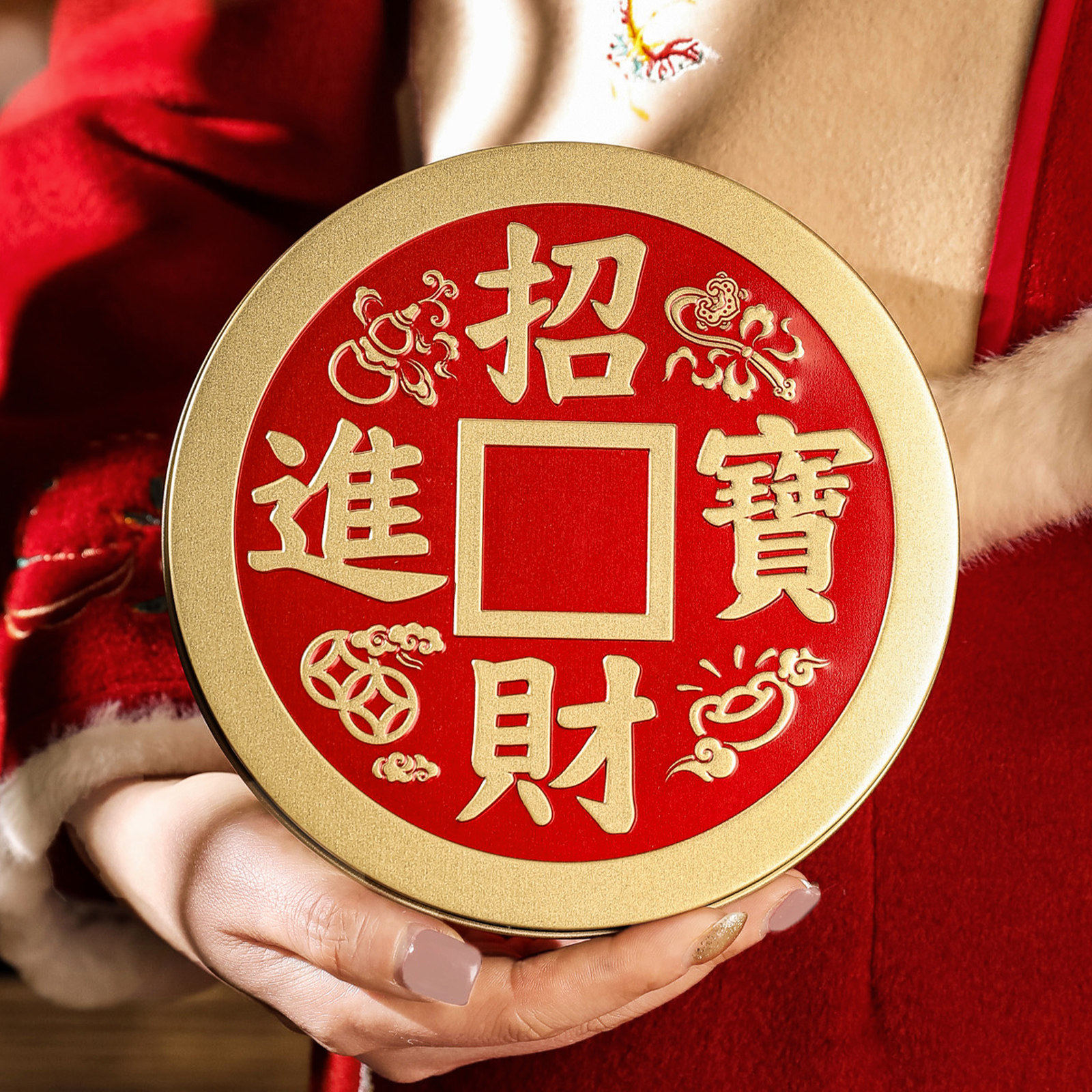 新年礼盒包装盒高档日式烘焙手工太妃糖果曲奇饼干礼品圆罐空铁盒