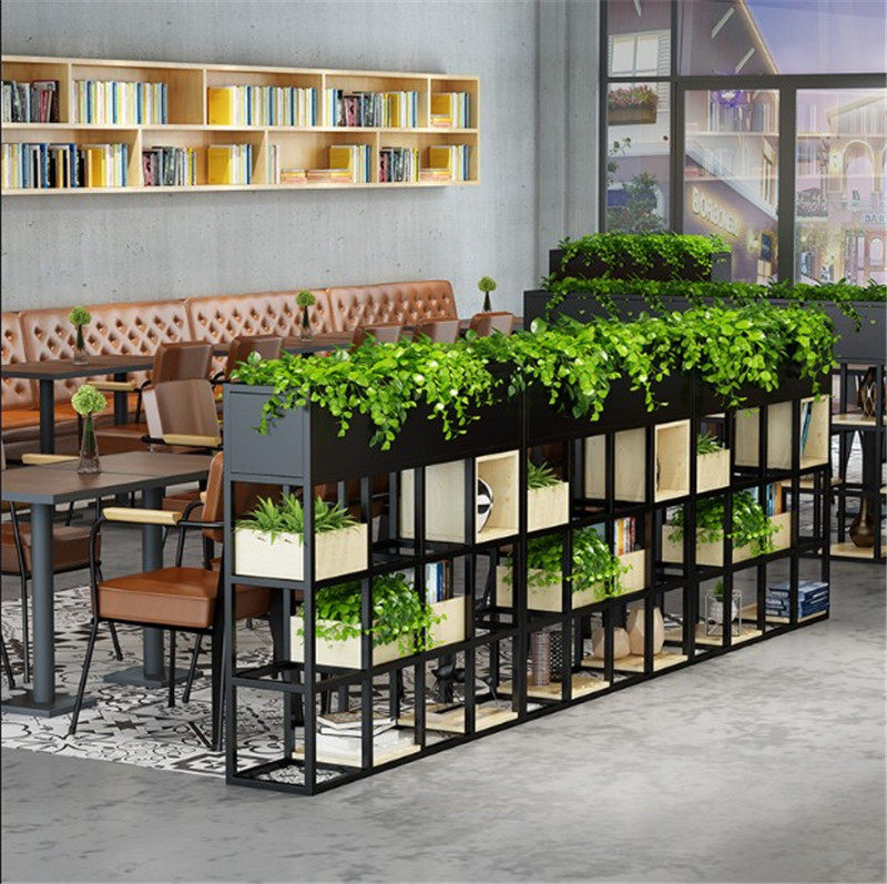 办公室绿植装饰花槽咖啡厅客厅餐厅隔断墙创意花架工业风展示架