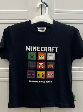 日单儿童T恤 我的世界苦力怕中大男童夏季卡通短袖套头上衣