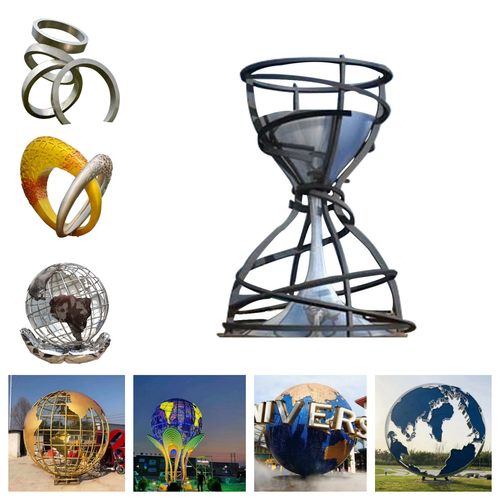 不锈钢地球仪雕塑自转发光学校
