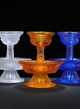 护法杯密宗 供奉护法杯藏传民族用品 佛前摆件圣水杯琉璃护法杯