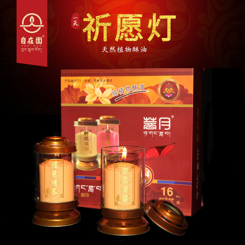 菩月酥油灯24小时供佛蜡烛菩提长明供灯植物酥油粒可循环使用