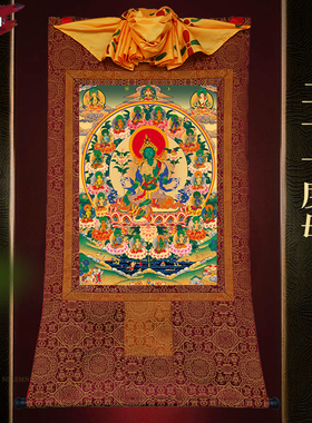 普瑞德白度母绿度母21度母西藏密宗挂画精裱民族风印刷唐卡装饰画