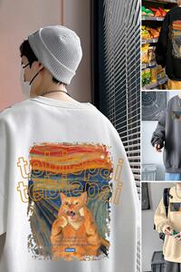 W508P35新款卫衣男宽松长袖打底衫卡通涂鸦印花长袖休闲外套图片
