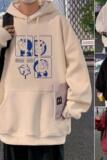 CM038FP60新款连帽卫衣帽衫宽松外套重磅卡通休闲衣服，男装卫衣，星座304A