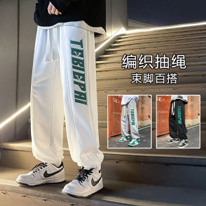 K863P45新款卫裤男宽松休闲运动情侣潮流美式复古篮球裤束脚长裤图片