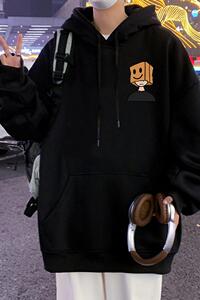 CM068FP60新款纯棉连帽卫衣大码宽松上衣服oversize休闲简约帽衫