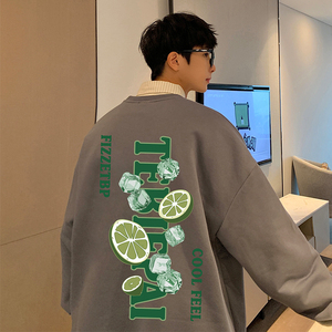 W502加绒C常规35新品加绒卫衣男宽松加厚外套长袖设计感潮流图片