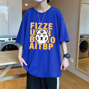 XZ304A-T593BP25新款字母小白老虎短袖t恤宽松潮流图片