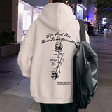 M021FP60新款100%全棉玫瑰字母连帽卫衣男情侣装休闲外穿外套，男装卫衣，星座304A