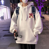 WASSUPHAPPY连帽卫衣男春秋季2025新款休闲外套情侣草莓熊上衣服，男装卫衣，星座304A