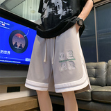 DK90FP33新款刺绣冰丝薄款休闲运动短裤男宽松中裤，男装休闲裤，星座304A