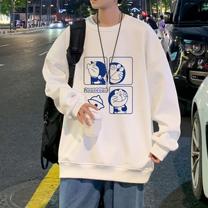 wassup happy卫衣男春秋季潮牌内搭打底衫无帽外套宽松港风上衣服图片