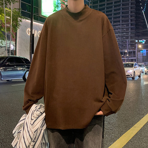 D002FP35新品德绒针织衫男半高领长袖内搭情侣套头纯色打底衫图片