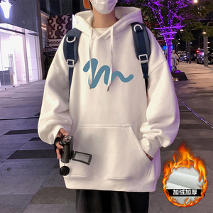 CM052FP60加绒65新款酒红色纯棉卫衣男连帽宽松情侣款帽衫休闲外图片