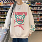 W331D秋季恶魔笑脸季卫衣男长袖潮牌宽松外套无帽圆领打底衫，男装卫衣，星座304A