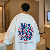 W507FP35加绒45新款卫衣字母印花圆领外套ins休闲无帽长袖宽松上，男装卫衣，星座304A
