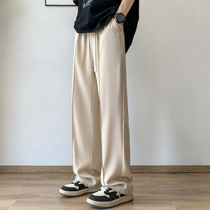 K881FP42新款垂感冰丝裤子薄款纯色西裤宽松休闲速干休闲裤图片