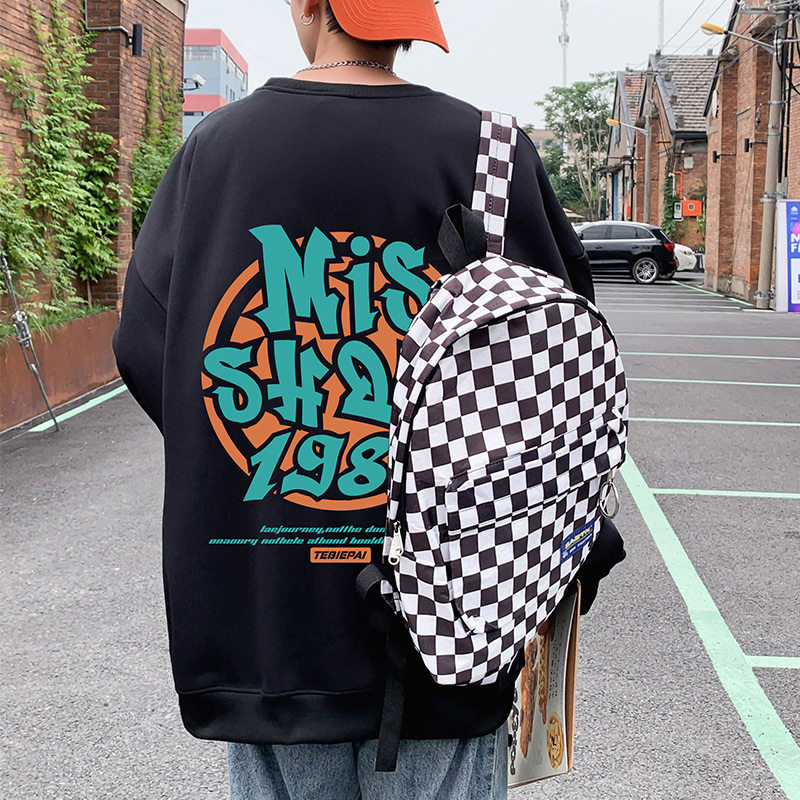 W507DP35冬季字母印花美式圆领卫衣男宽松套头秋季长袖上衣小众图片
