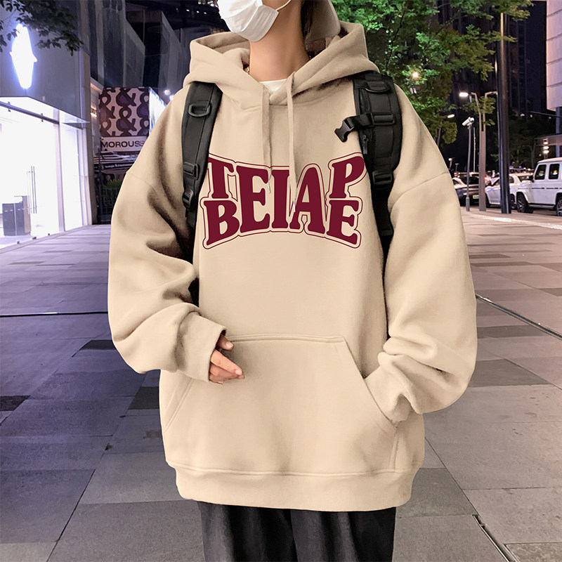 M017FP60新款100%全棉连帽卫衣男重磅字母印花情侣宽松上衣,男装卫衣,星座304A