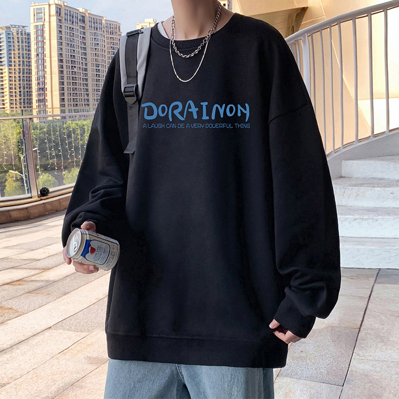 W538FP35新品卫衣男oversize宽松圆领长袖男装上衣服休闲打底衫,男装卫衣,星座304A