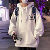 M021DP60新款含棉量100%宽松外套玫瑰字母连帽卫衣男情侣装INS，男装卫衣，星座304A