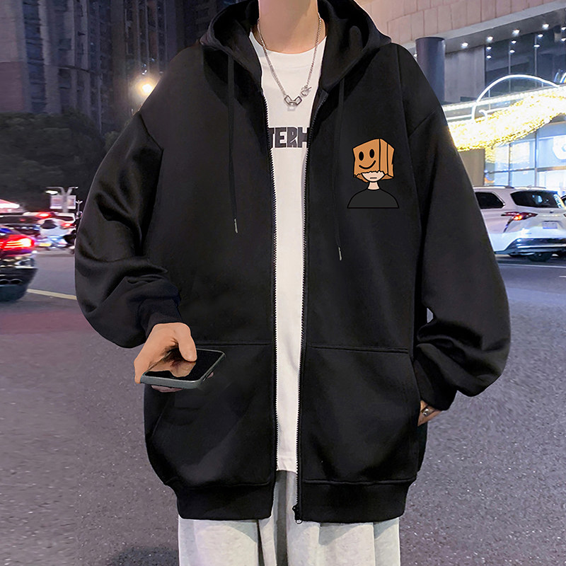 H206FP70新款连帽开衫卫衣宽松休闲帽衫oversize潮牌男装,男装卫衣,星座304A