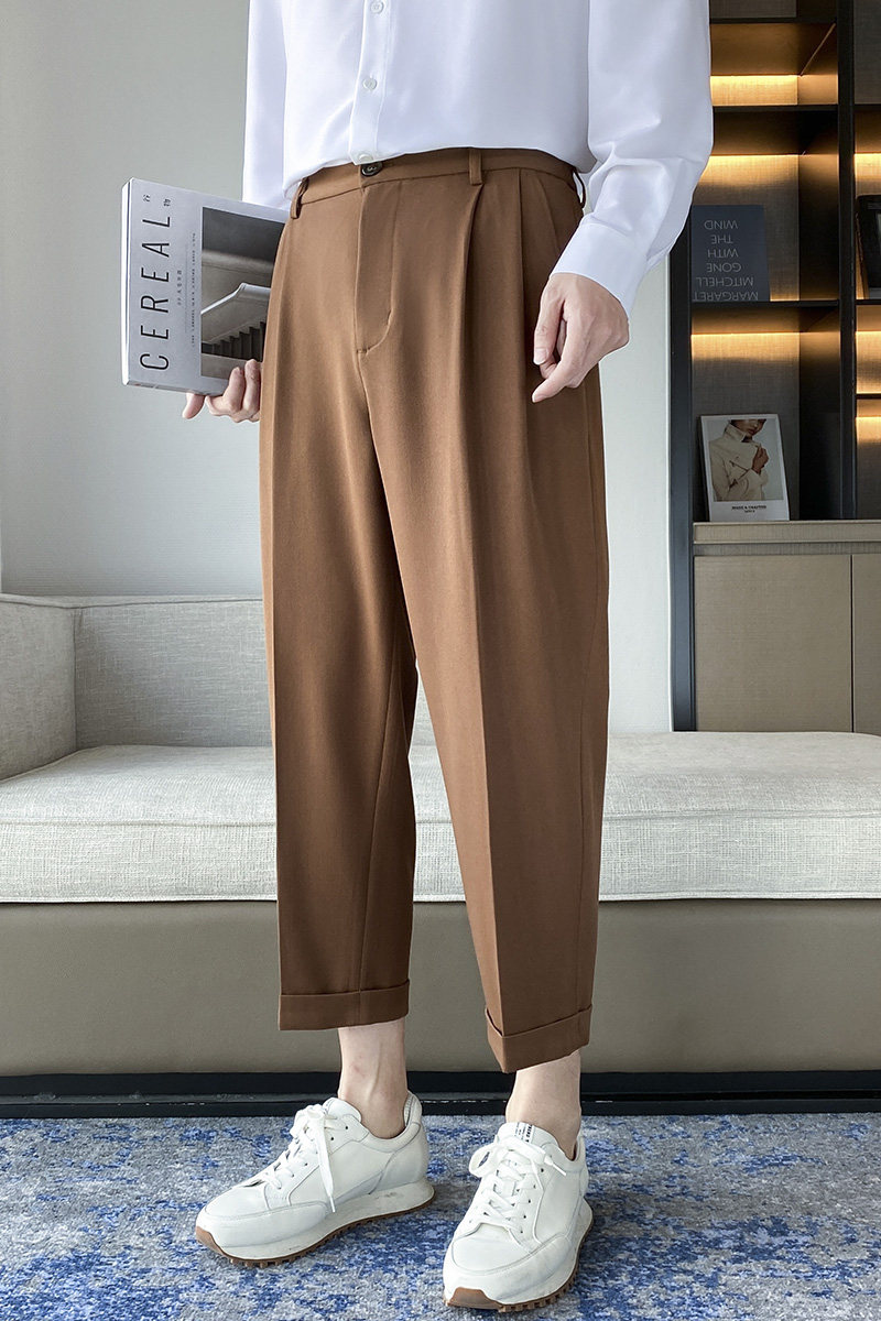 304B-2-KZ501P65新品轻熟风微弹垂感宽中腰男士休闲裤小西裤,男装休闲裤,星座304A-1
