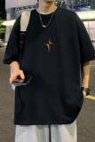 T681FCP26夏季纯棉短袖t恤男四角星标印花内搭半袖潮流体恤衫，男装T恤，星座304A