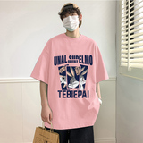 T563FP26新款夏季纯棉短袖t恤男宽松内搭休闲体恤兔子卡通印花，男装T恤，星座304A