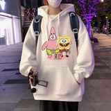 CM070FP60新款连帽卡通高街印花卫衣男女港风宽松情侣长袖上衣，男装卫衣，星座304A