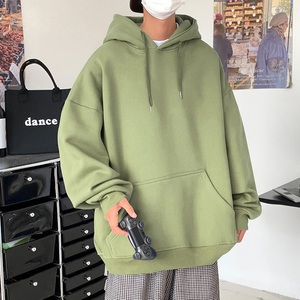M001CP45新品加绒男女情侣套头连帽卫衣男宽松重磅外套男图片