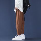 XZ304B-2-KZ501-B新款垂感西裤加厚弹力透气半松紧腰蓝底图，男装休闲裤，星座304A