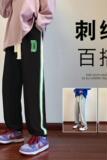 D新品刺绣条纹宽松卫裤男阔腿束脚小众运动裤vibe风，男装休闲裤，星座304A