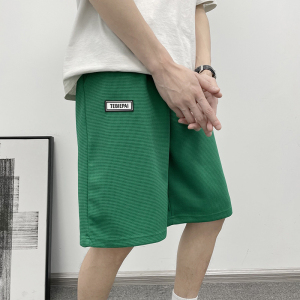 XZ304A-DK53CP35潮华夫格短裤男宽松运动小众5分裤子港风ins图片