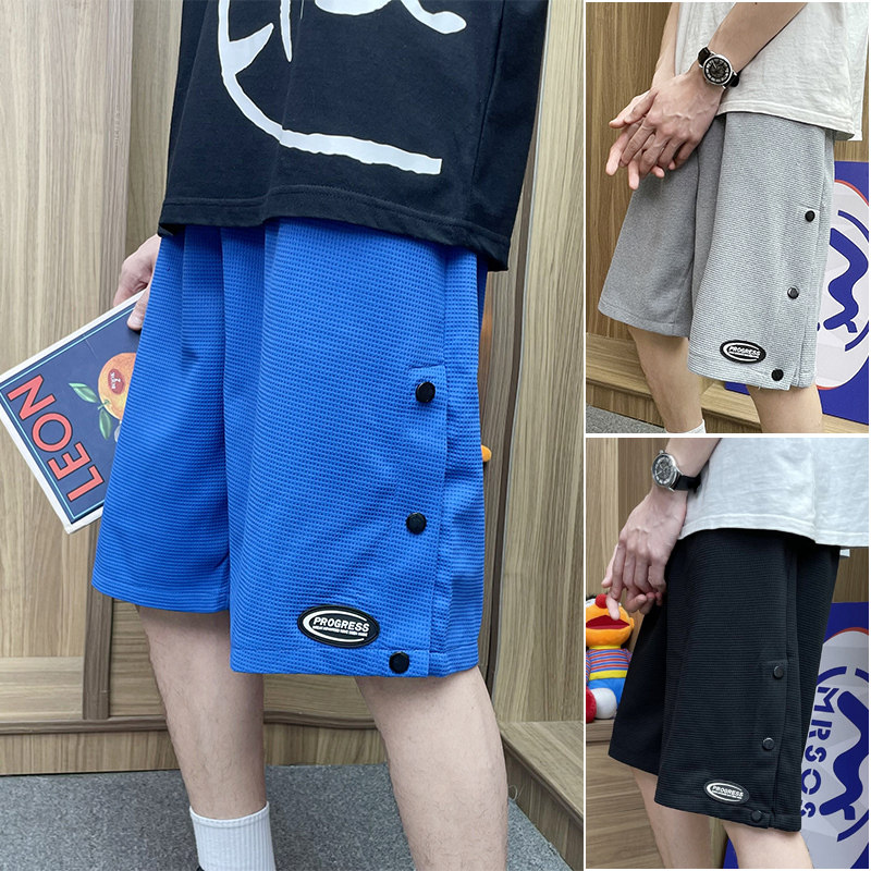 XZ304A-DA小众华夫格卫裤男短裤5分宽松薄款外穿港风潮流,男装休闲裤,星座304A