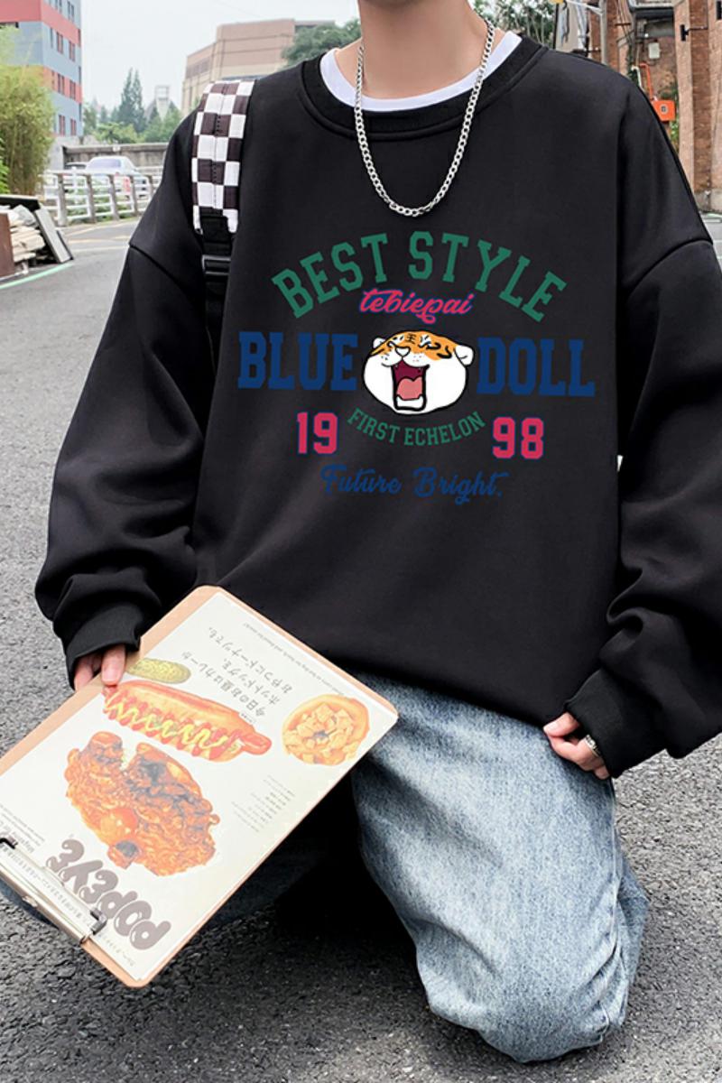 W399DP35冬季卫衣男宽松小众运动青少年套头春秋男生无帽外套,男装卫衣,星座304A