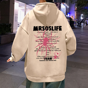 CM069FP60新款字母重磅纯棉连帽卫衣宽松休闲套头上衣服港风外套图片