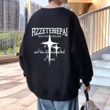 W551FP35加绒45新款圆领卫衣宽松套头衣服休闲无帽外套，男装卫衣，星座304A